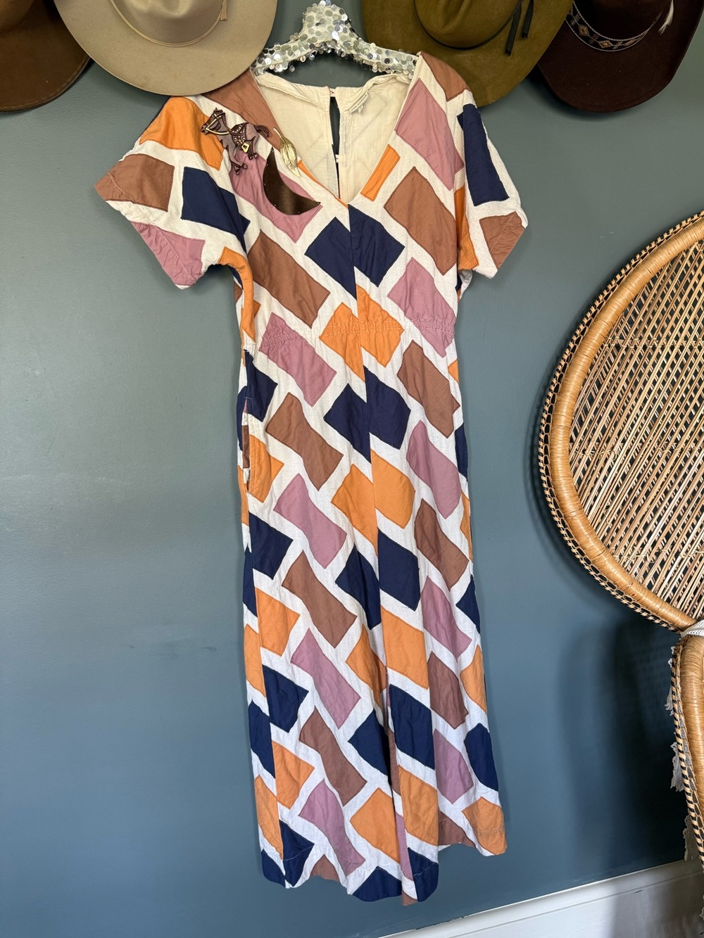 Anthropologie patchwork Odells Chennai Jumpsuit Sz medium